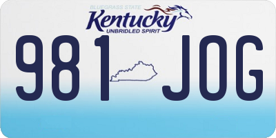 KY license plate 981JOG