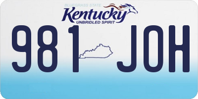 KY license plate 981JOH