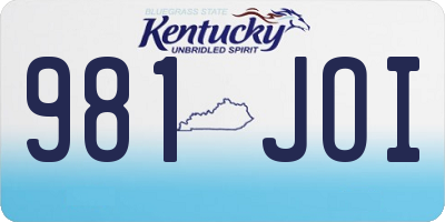 KY license plate 981JOI
