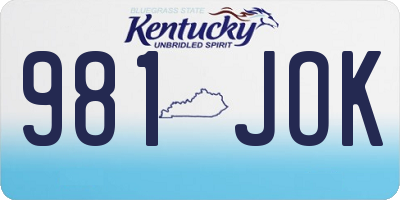 KY license plate 981JOK