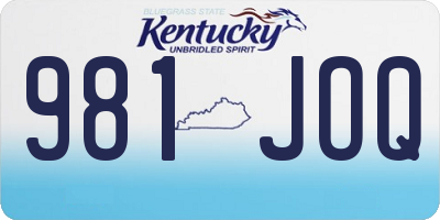 KY license plate 981JOQ