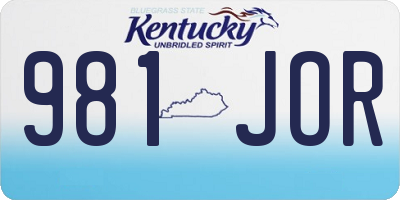 KY license plate 981JOR