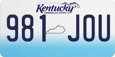 KY license plate 981JOU