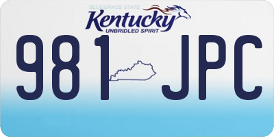 KY license plate 981JPC