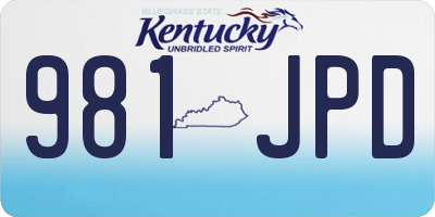 KY license plate 981JPD