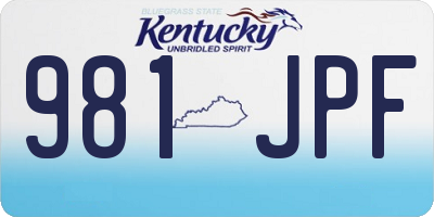 KY license plate 981JPF