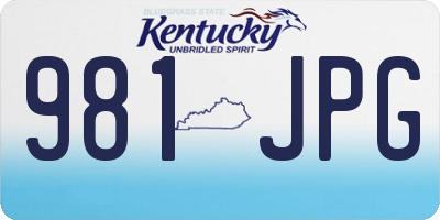 KY license plate 981JPG
