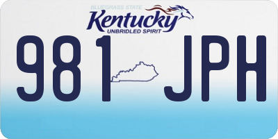 KY license plate 981JPH