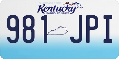 KY license plate 981JPI