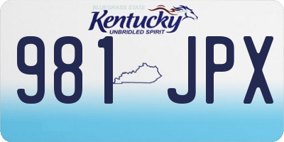 KY license plate 981JPX