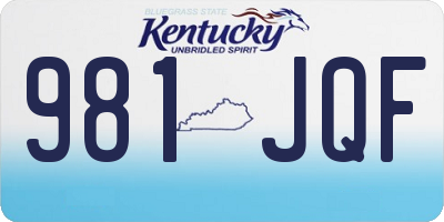 KY license plate 981JQF