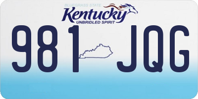 KY license plate 981JQG