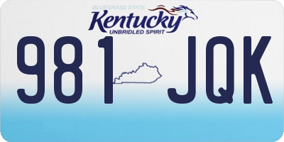 KY license plate 981JQK