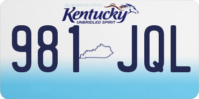 KY license plate 981JQL