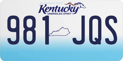 KY license plate 981JQS