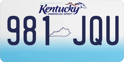 KY license plate 981JQU