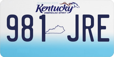 KY license plate 981JRE