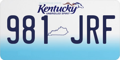 KY license plate 981JRF