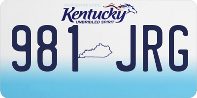 KY license plate 981JRG
