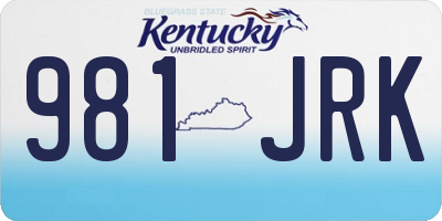 KY license plate 981JRK