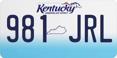 KY license plate 981JRL