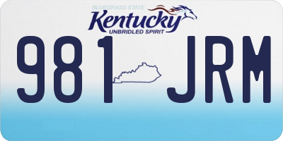 KY license plate 981JRM