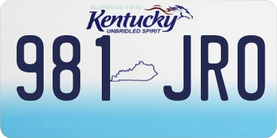 KY license plate 981JRO