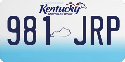 KY license plate 981JRP