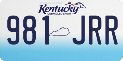 KY license plate 981JRR