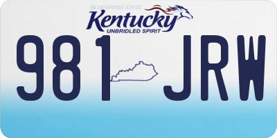 KY license plate 981JRW