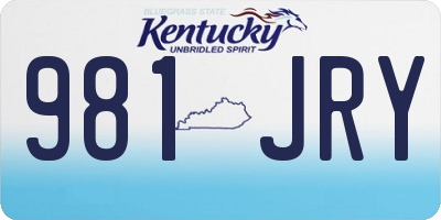 KY license plate 981JRY