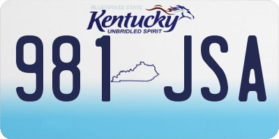 KY license plate 981JSA