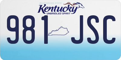 KY license plate 981JSC