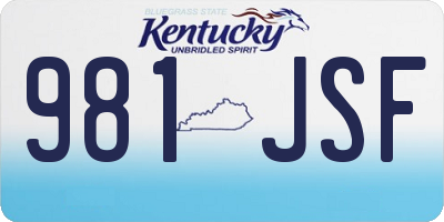 KY license plate 981JSF