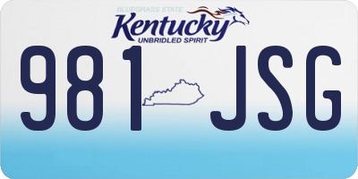 KY license plate 981JSG