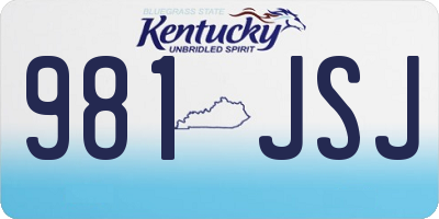 KY license plate 981JSJ