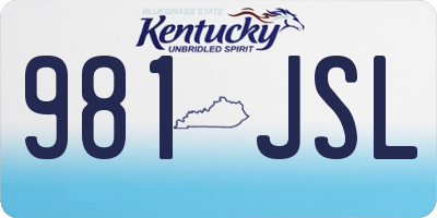 KY license plate 981JSL