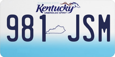 KY license plate 981JSM