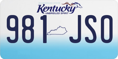 KY license plate 981JSO