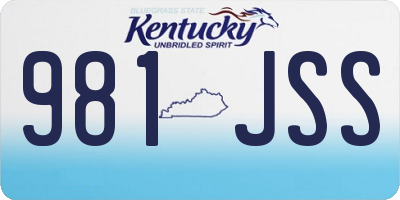 KY license plate 981JSS