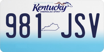 KY license plate 981JSV