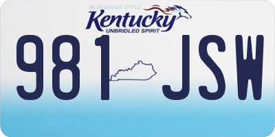 KY license plate 981JSW