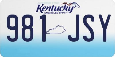 KY license plate 981JSY