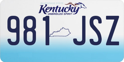 KY license plate 981JSZ