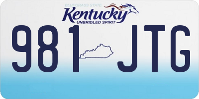 KY license plate 981JTG