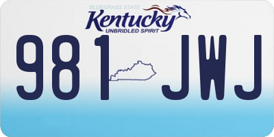 KY license plate 981JWJ