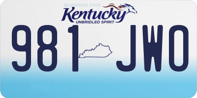 KY license plate 981JWO