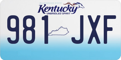 KY license plate 981JXF