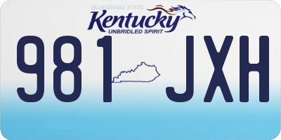 KY license plate 981JXH