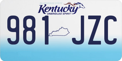KY license plate 981JZC